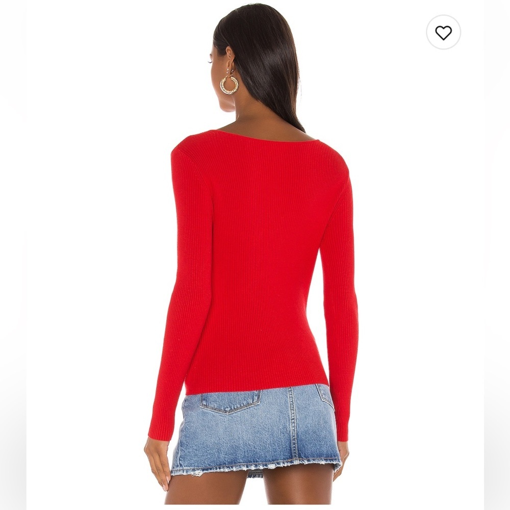 Lovers and Friends V-neck Knit Sweater in Red size XS NWT - Picture 2 of 9